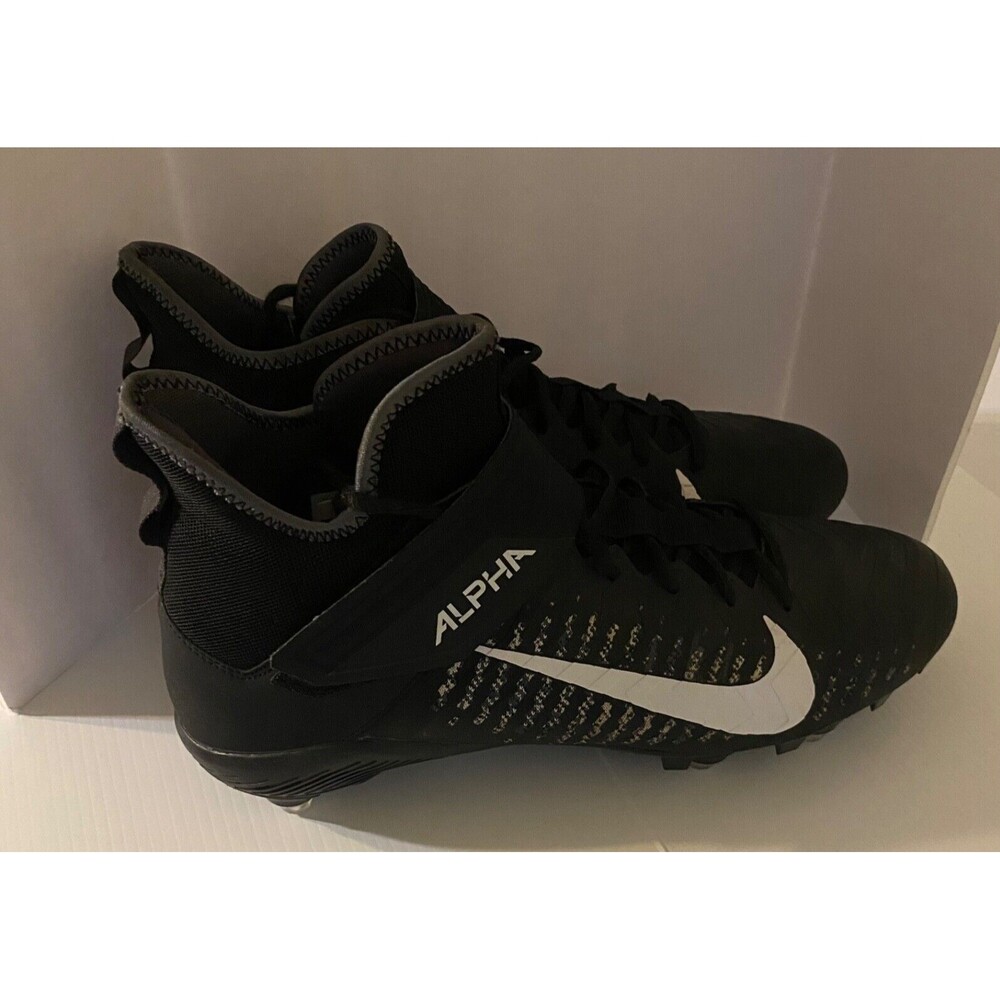 Nike Alpha Menace Pro 2 Mid Football Cleats Men's size 12 Black/White